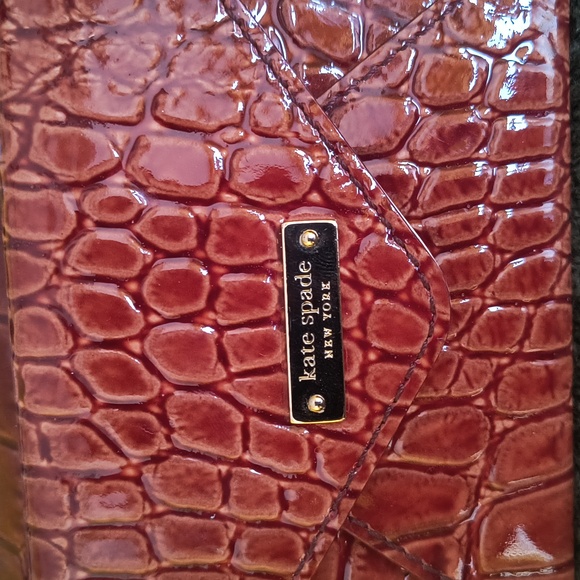 Excellent Condition! Kate Spade brown alligator clutch bag - Picture 2 of 7